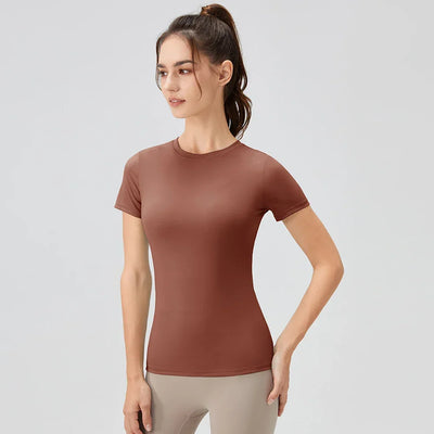2024 Women Sports Shirt Tight Yoga top Quick Dry Gym Top Outdoor Short Sleeve Running Sportswear Women T-shirts - Elanique