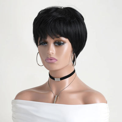 Synthetic Short Curly Black Wigs For Women 10 Inch Natural Looking Wig Suitable For Gathering Wedding Ball Party