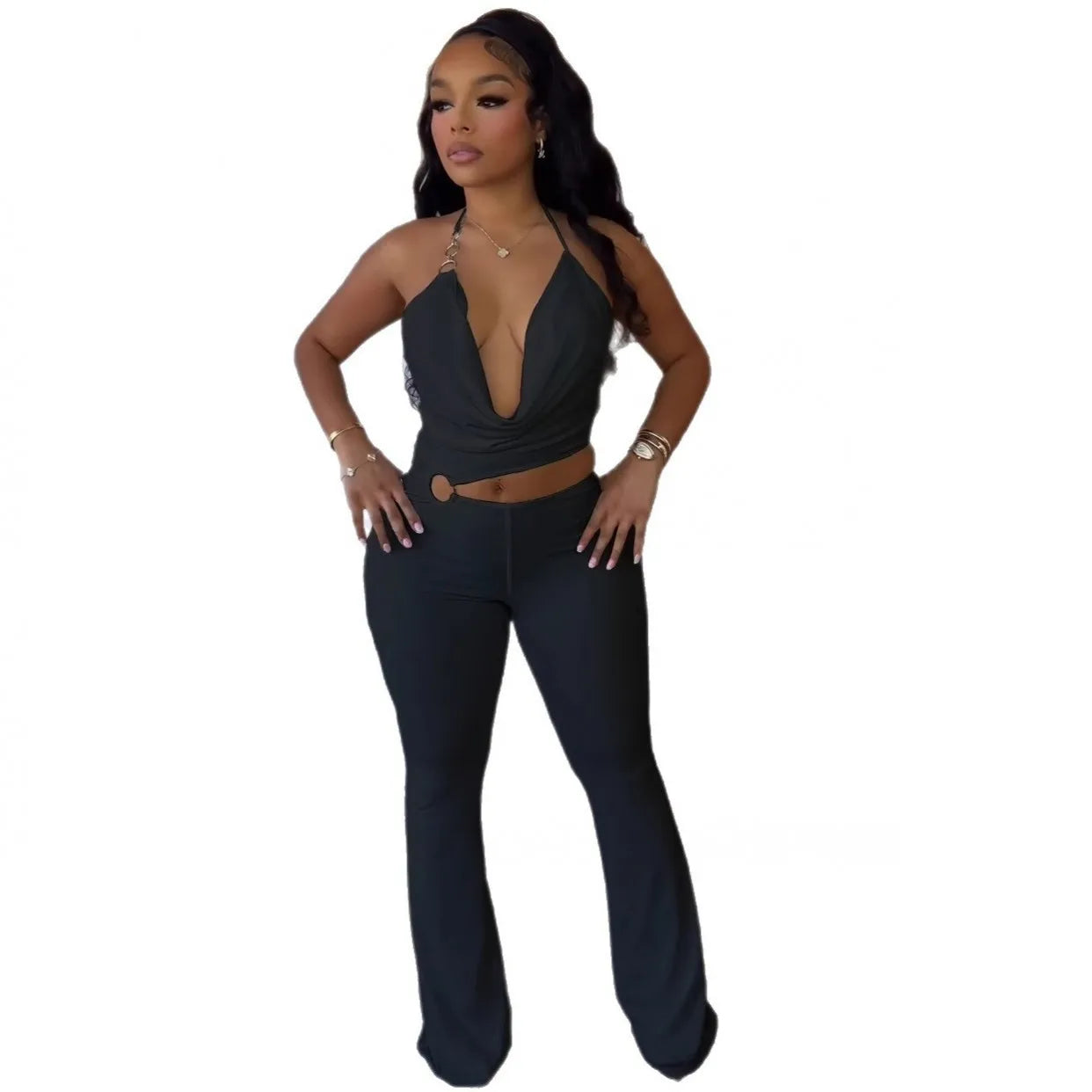 Women Jumpsuits For Summer Autumn Sleeveless Solid Color Bandage Loose Fashion Streetwear Overalls Wide Leg Pants Trousers 2025