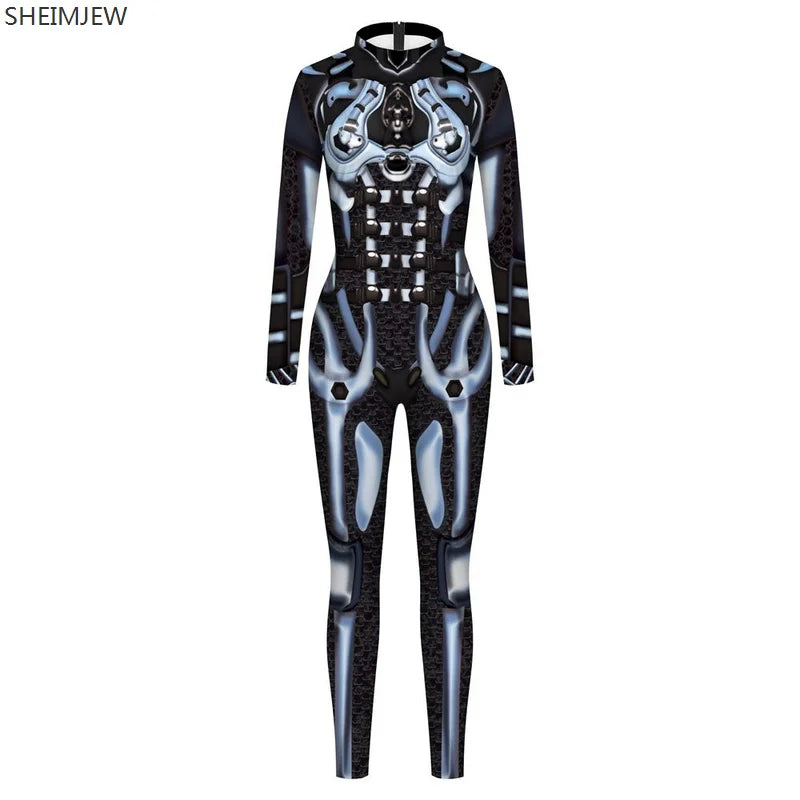 Women Sexy Jumpsuit Special Combat Readiness 3D Print Cosplay Bodysuit Carnival Party Performance Zentai Suit Adult Rave Outfits