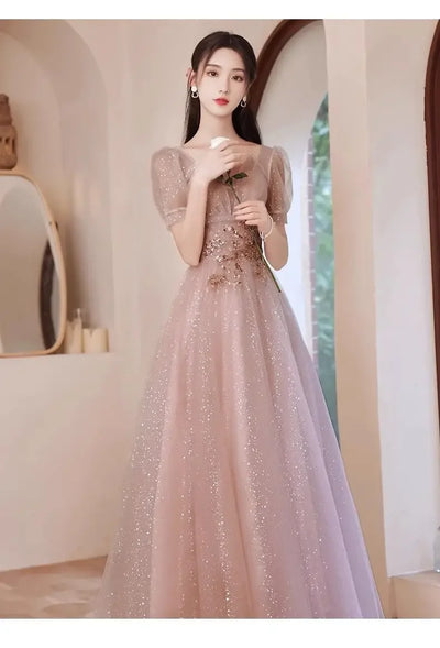 High-End Banquet Evening Dresses Women's 2025 New Spring Summer Light Luxury Slim Birthday Party Performance Dance Clothes Dress