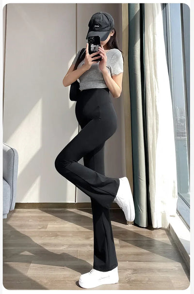 Maternity Leggings for Pregnant Women Yoga Flared High-waisted Trousers Pregnancy Clothes