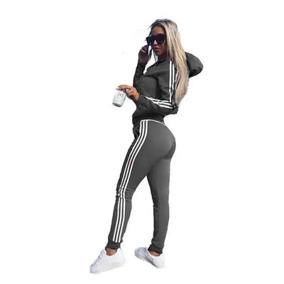 Women Tracksuits Fall Fashion Sweatpants And Hoodie Set Sweatsuit 2 Piece Set Casual Workout Fitness Training Women'S Jogger Set