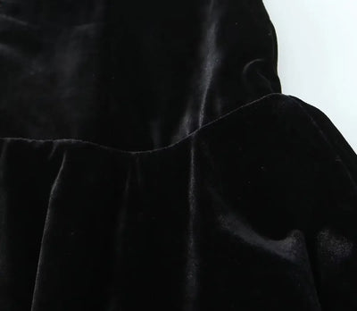 YENKYE Black Strapless Christmas Dress Sexy A Line Vintage Velvet Party Mini Dresses Elegant Women Dresses