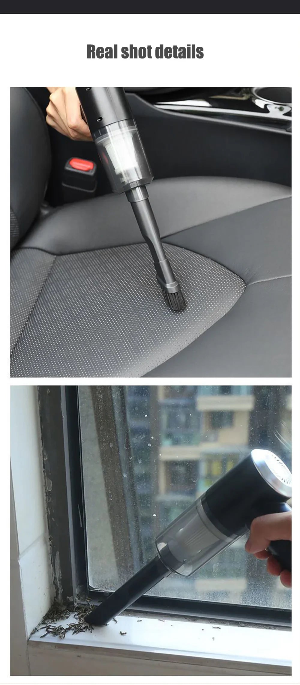 Portable Car Vacuum Cleaner Mini Dust Collector Dry Wet Dual-Use Wireless Handheld USB Charging Home Car Cleaning Appliance
