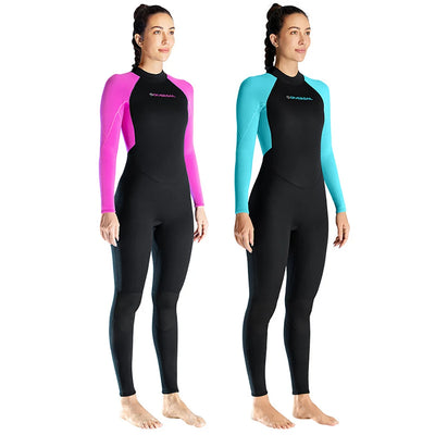 Wetsuit for Women Men One-piece Scuba Diving Suit 3/2MM Neoprene Long Sleeve Snorkeling Surfing Swimsuit Female Sun Protection