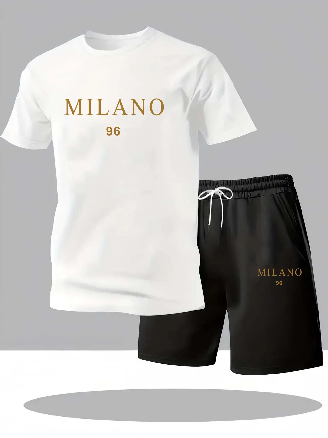 Men's Fashion Two-Piece Set Breathable Workout Tracksuit T-Shirt Shorts Comfortable Active Wear Clothing
