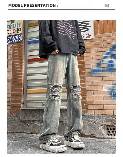 Men Clothing 2025 Y2K Fashion Stretch Slim Ripped Jeans Pants Vintage Skinny Biker Denim Trousers Ankle Zipper Ropa Hombre Jeans