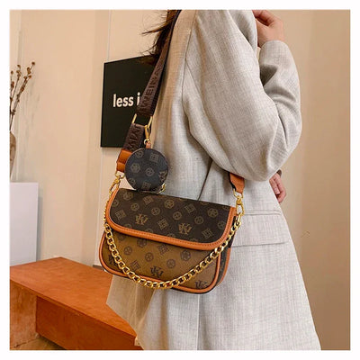 Designer Women's Leather Handbag - Elegant Crossbody Shoulder Messenger Bag Luxury Brand Tote Purse Stylish Ladies