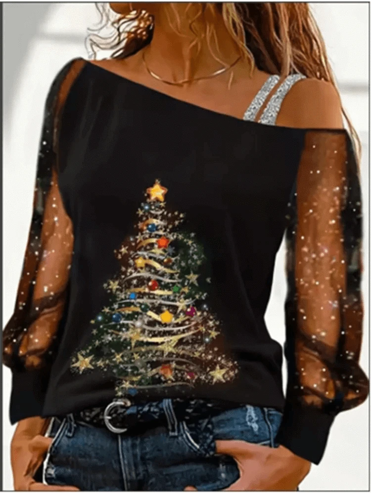Women Casual Diagonal Collar Long Sleeve Tops