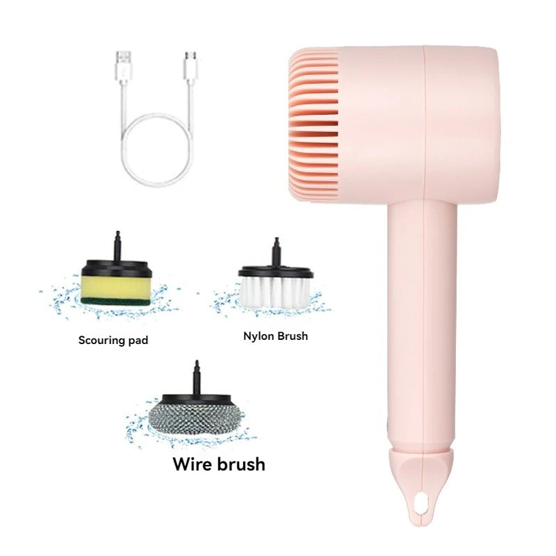New Handheld Five in One Multifunctional Electric Cleaning Brush for Bathroom Washing and Kitchen Cleaning Tools