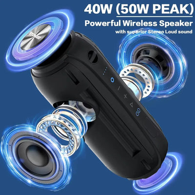 Wireless Bluetooth Speakers Portable Dual Speakers Punk Style LED Bass Diaphragm Sound TWS Speaker