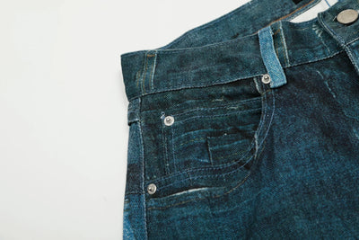 G6676# Blue Men Women Jeans Fashion Vintage Streetwear Y2K Wide Leg Jean Trouser Baggy Denim Pants