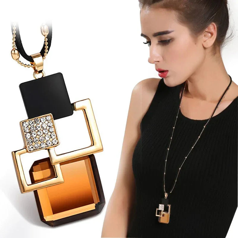 Long Necklaces & Pendants for Women Maxi Collier Femme Geometric Chain Fashion Necklace Statement Colar Accessories Jewelry 2024