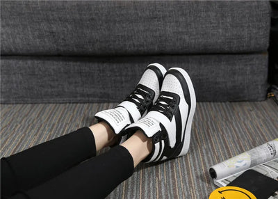 2023 Autumn Designer Wedges White Platform Sneakers Women Shoes Leather Black High Top Sneakers Hidden Increasing Basket Femme