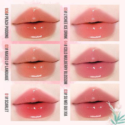 Mirror Gloss Jelly Lipstick, Long Lasting Waterproof Lip Glaze, Contains butter from avocado trees and sunflower seed oil