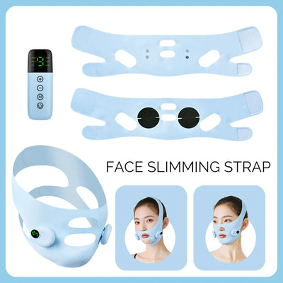 Electric Face Slimming Bandage V Line Face Shaper Chin Cheek Lift Up Belt Cheek Slimmer Facial Massage Strap Edema Removal Mask