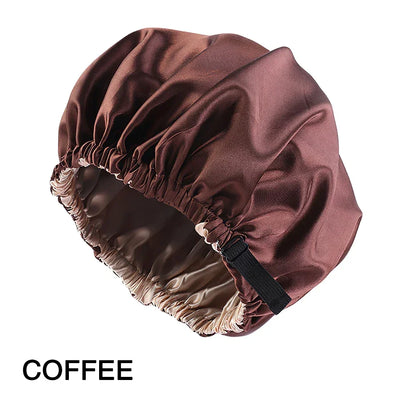 Satin Bonnet Silk Sleep Cap 1Pcs Silk Bonnets For Curly Hair, Reversible Hair Bonnet For Sleeping, Adjustable Bonnets For Women