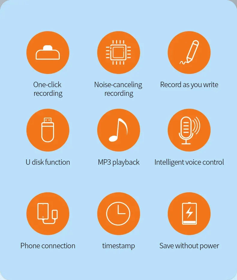 Portable Mini Digital Voice Recorder Sound Dictaphone Voice Activated Noise Reduction Recording Pen Long Time Audio Recorder