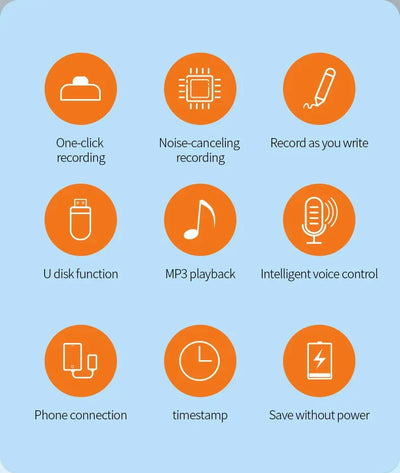 Portable Mini Digital Voice Recorder Sound Dictaphone Voice Activated Noise Reduction Recording Pen Long Time Audio Recorder
