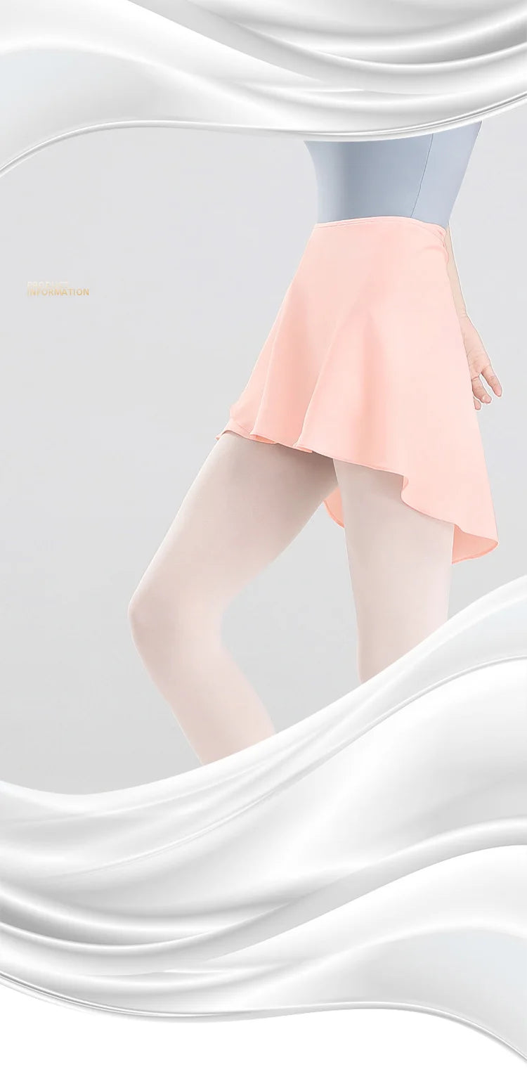 Women Girls Ballet Skirts Dance Short Skirts High Elastic Skirt Ballerina Adult  Ballet Dancing Dress lace Up Chiffon Skirt