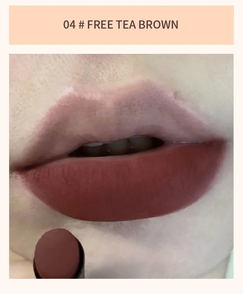 TX010Thin Tube Matte Lipstick, Waterproof and Sweatproof, Does Not Fade Or Remove Makeup, Can Be Used on Both Lips and Cheeks