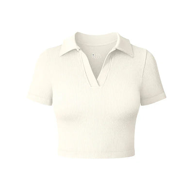 Women's T Shirt Sexy Short Sleeved Polo Shirt Casual Sports Tennis Shirt Tight Fit Fitness Yoga Top Ladies top