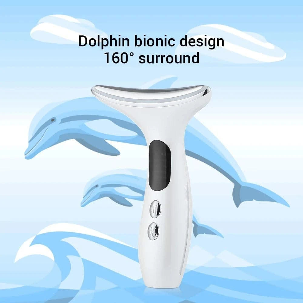 3 Modes Neck Beauty Device EMS Face Lifting Machine Double Chin Remover LED Anti Wrinkle Skin Tightening Facial Massager