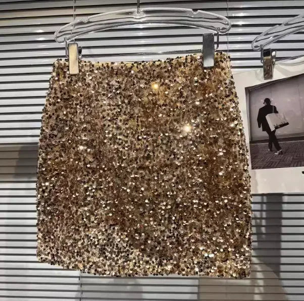 2025 New Summer Spring New Full Sequined Shiny Casual Shorts Heavy Zipper Nightclub Socialite Short Shorts Hot Pants for Women - Elanique