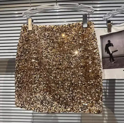2025 New Summer Spring New Full Sequined Shiny Casual Shorts Heavy Zipper Nightclub Socialite Short Shorts Hot Pants for Women - Elanique