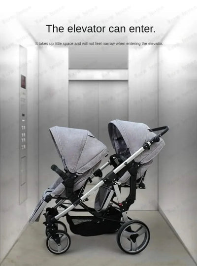 Twin Baby Stroller  Foldable, Two-way  Multifunctional Twin Baby Stroller,High View Baby Stroller Adjustable Armrests