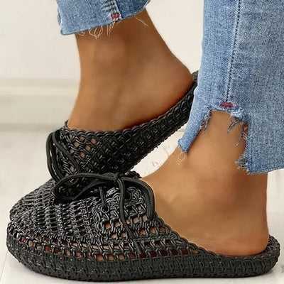 Women's Flip-flops Slippers 2023 Summer Shoes for Women Sandals Fashion Hollow Out Breathable Beach Shoes Lace-up Ladies Slipper