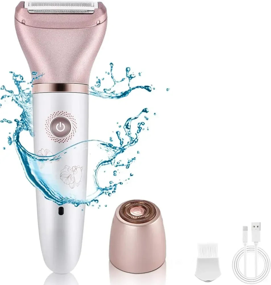 Electric Razor for Women, Painless 2 in 1 Wet & Dry Lady Shaver Portable Waterproof Bikini Trimmer Body Hair Removal