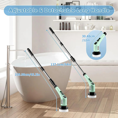 Electric Cleaning Brush, WirelessElectric Rotary Scrubber, 7 Brush Heads And AdjustableExtension Handle, Cleaning Tools