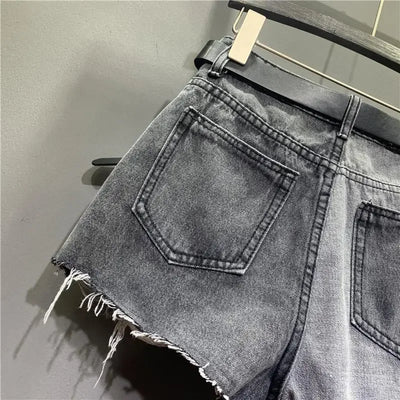 Women's Shorts Jeans Graphic Short Pants For Woman To Wear Ripped Denim Wide Sexy Summer Classic Offer Stylish Elasticty