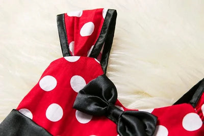 Cute Baby Girl Dress for 9M-5Yrs Children Summer Clothes Kids Minni Mouse Polka Dot Dress Girls Birthday Party Christmas Costume