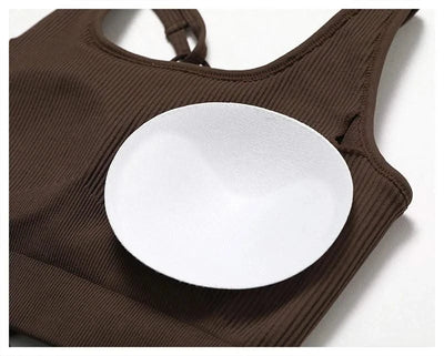 Yoga Sports Bras for Women Open Back Design Padded Crop Top