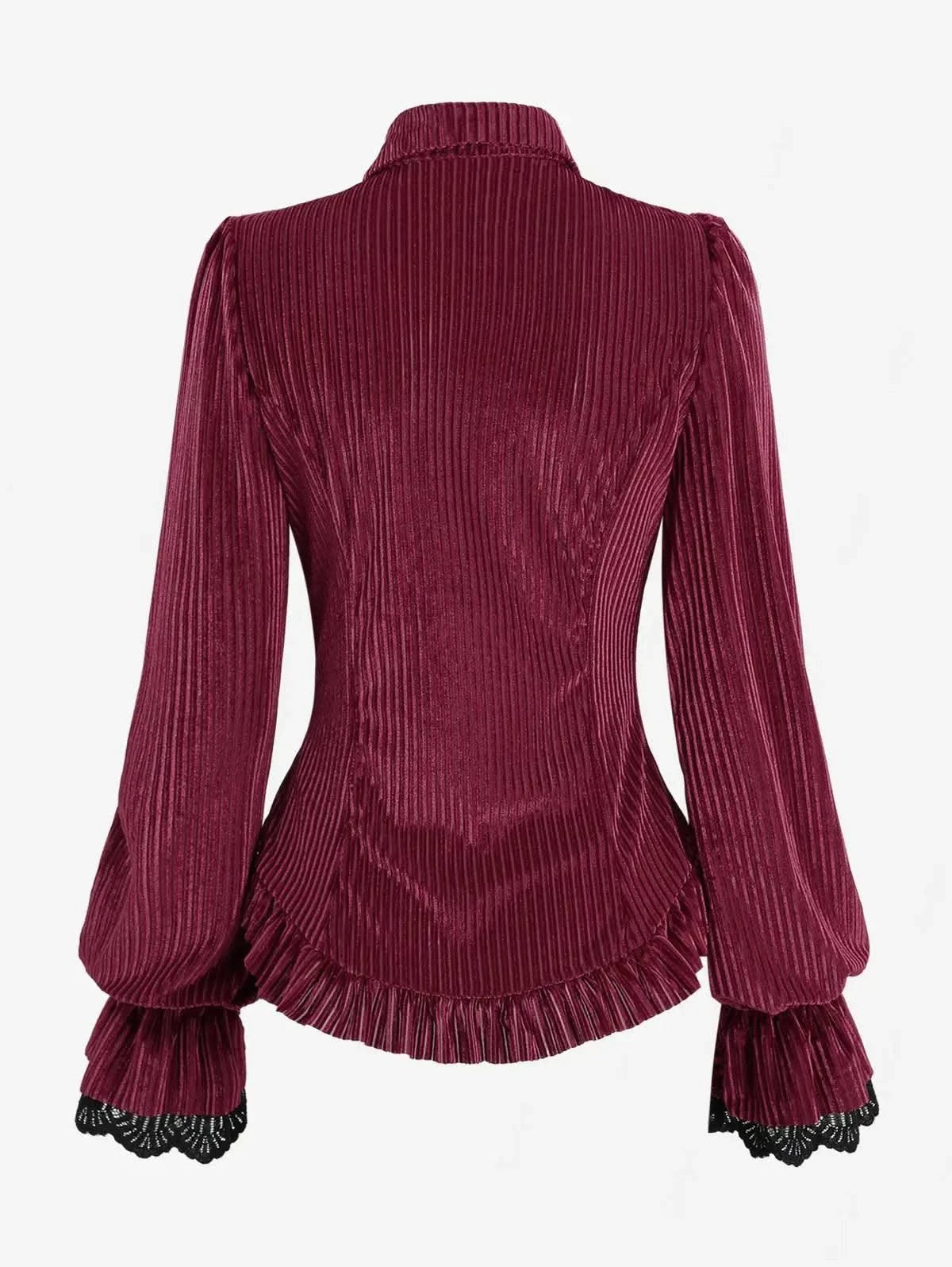 Gothic Blouse Ruffles Long Sleeves Punk Tops Women Autumn Streetwear Shirts