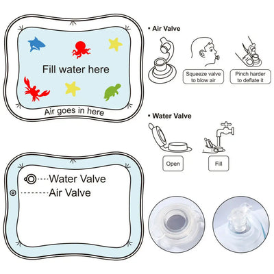 Baby Water Mat Inflatable Cushion Infant Toddler Water Play Mat for Baby Early Education Developing  Summer  Toy