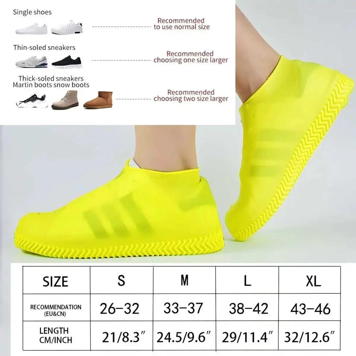 Waterproof Rain Shoes Covers Silicone Non-slip Wear-resistant Outdoor Adult Children Boots Portable Elastic Reusable