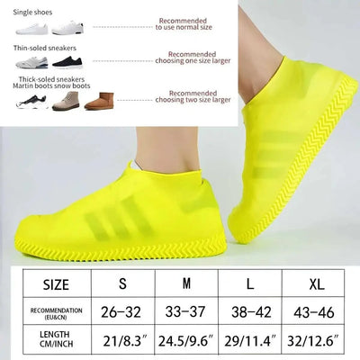 Waterproof Rain Shoes Covers Silicone Non-slip Wear-resistant Outdoor Adult Children Boots Portable Elastic Reusable