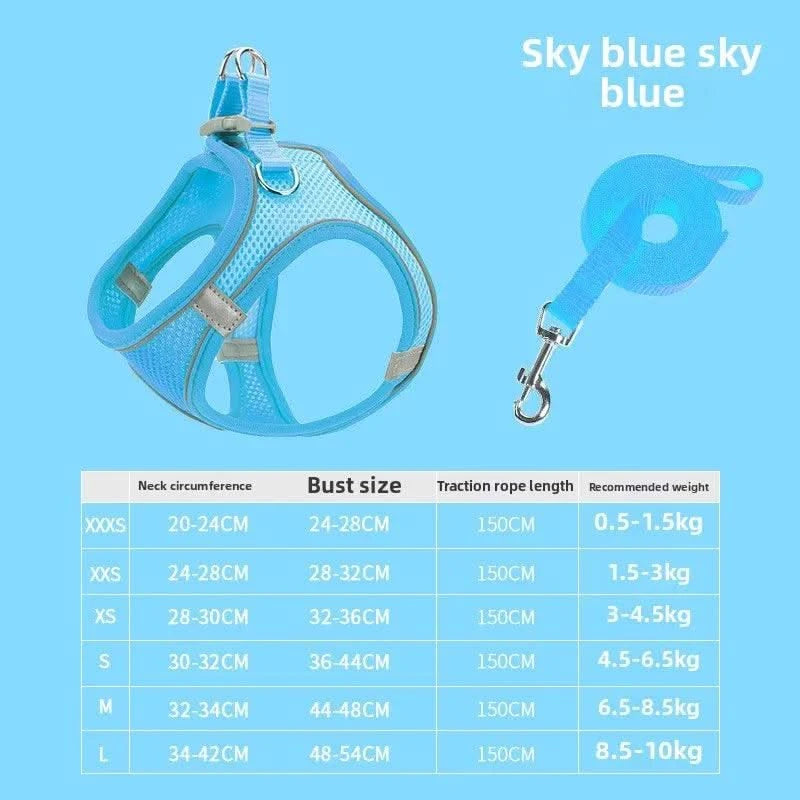 Cat Harness Reflective Pet Harnesses And Leashes Set Adjustable Pet Harness for Cats Small Dogs Pug Chihuahua Cat Accessories