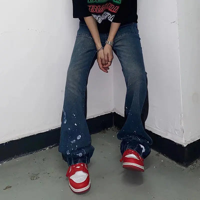 2023 Kanye Y2K Streetwear Baggy Ripped Jeans Pants Men Designer Clothes Washed Blue Straight Hip Hop Denim Trousers Ropa Hombre