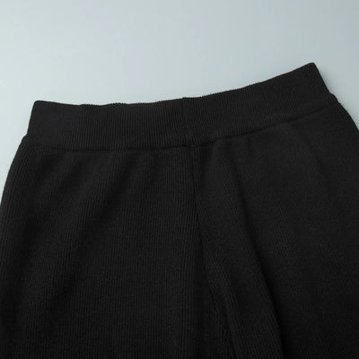 2025 Autumn Street Outfits Knitted Cardigan Pants Sets Women Single Breasted Lapel Sweater High Waist Wide Leg Trousers Suit