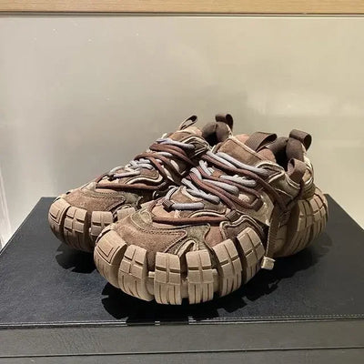 Chunky Sneakers for Women Fashion Platform White Leather Casual Dad Shoes Comfortable Wedge Walking Sport Sneakers