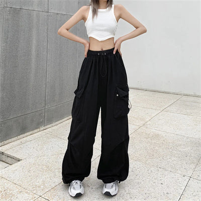 Pockets Cargo Pants Women Outdoors High Waist Cool Outwear Baggy Tactical Trouser Fashion Hip Hop Joggers Trousers Female Pants