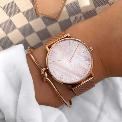 Luxury Brand Watches For Women Fashion Alloy Analog Ladies Quartz Wrist Watches Simple Elegant Women Watch Gifts Montre Femme