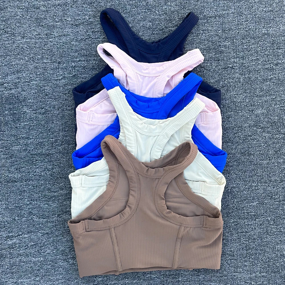 Women Breathable Sports Bra Fitness Top Women Seamless Yoga Bra High Strength Shock-Absorbing Sports Bra Gym Workout Top