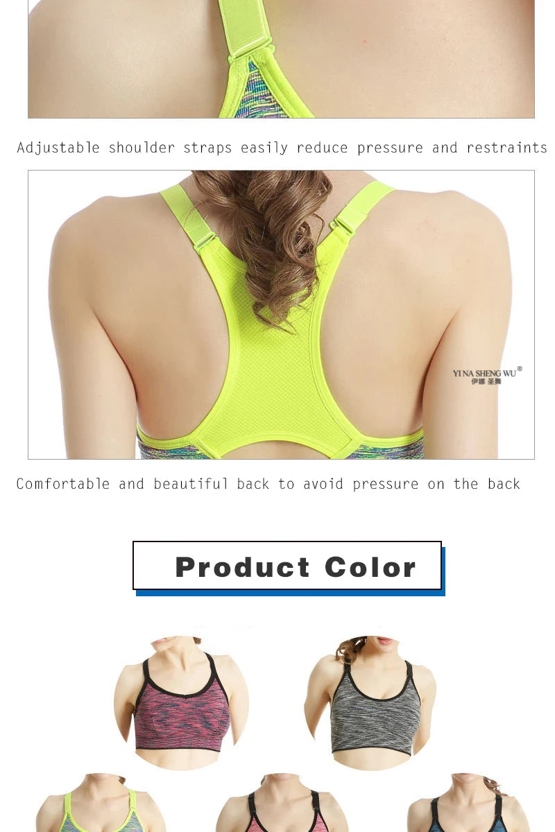 Women Sports Yoga Bra Breathable Quick Dry Top Shockproof Cross Back Push Up Fitness Active Bra Gym Running Bra Sportwear