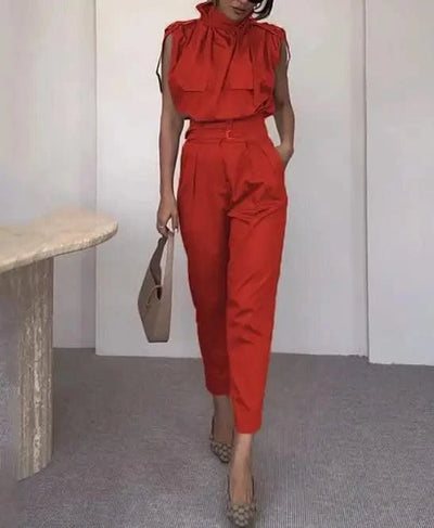 Summer Outfits for Women 2024 Two Pieces Set Fashion Casual Solid Loose Pants Two Piece Set Temperament Commuting